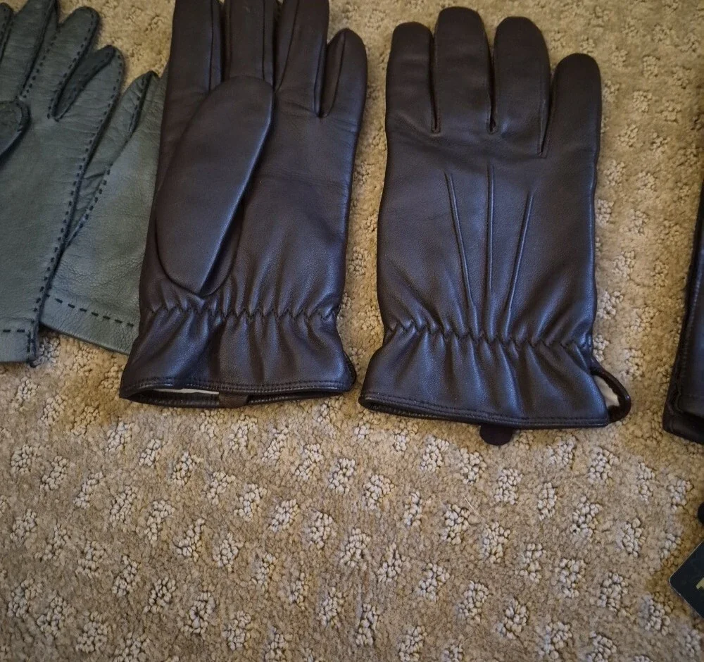 Womens Leather Gloves - Brown, Black, Grey All New Size Large